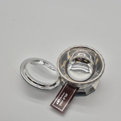 Art Judaica Clear Glass Round Jar with Handle Lid, Glossy Decora - photo 4