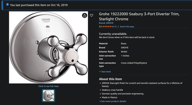 Grohe 19222000 Seabury 3-Port Diverter Trim, Starlight Chrome - photo 3
