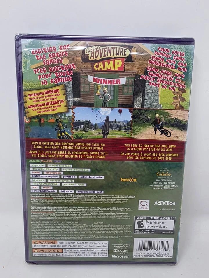 Brand New Sealed Cabela's Adventure Camp Xbox 360 Kinect Game - photo 2