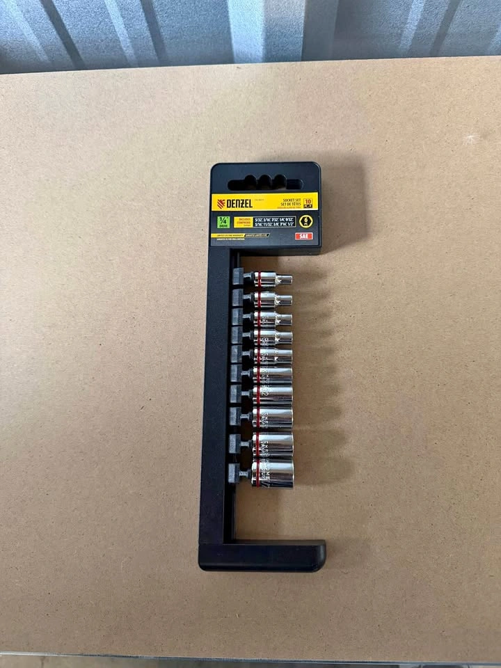 Denzel 1/4" Drive 10-Piece SAE Socket Set