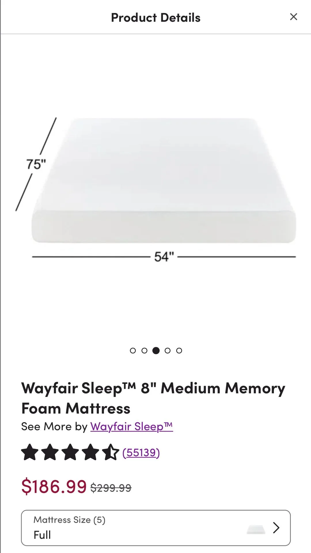 Wayfair Sleep™ 8” Memory Foam Mattress - Full Size image indicator(2)