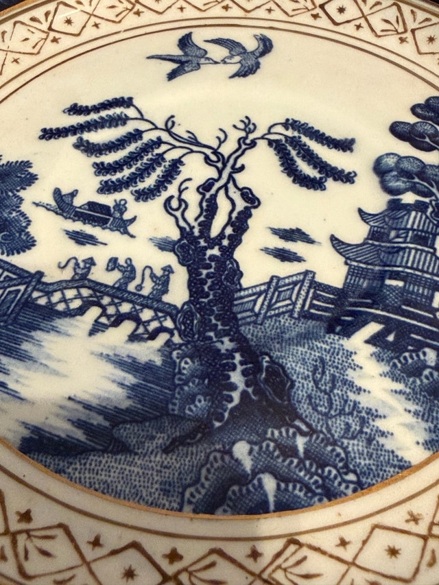 Vintage Nikko Double Phoenix Blue Willow Saucers Set of 3 - photo 3