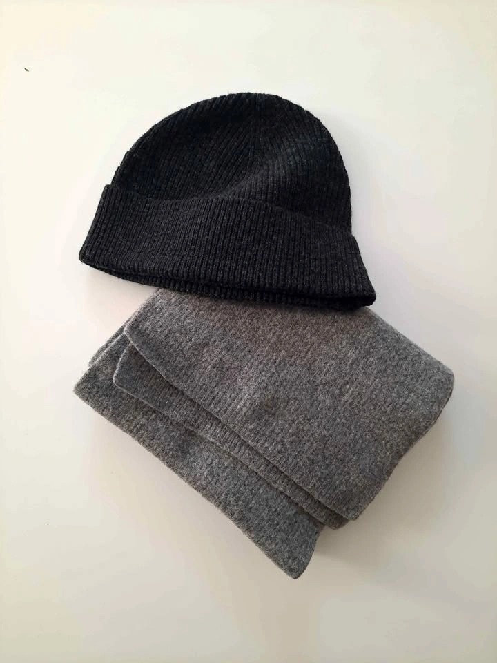 Merino Wool Beanie and Scarf Set
