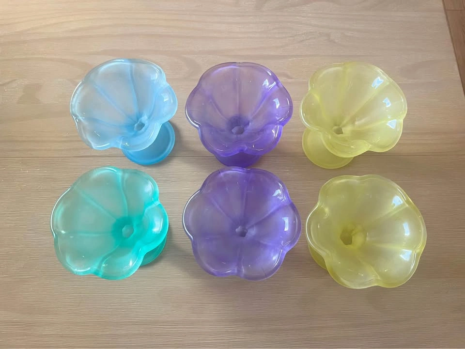 Vintage Libbey Frosted Glass Sundae Dishes Set of 6 - Pastel MCM - photo 2