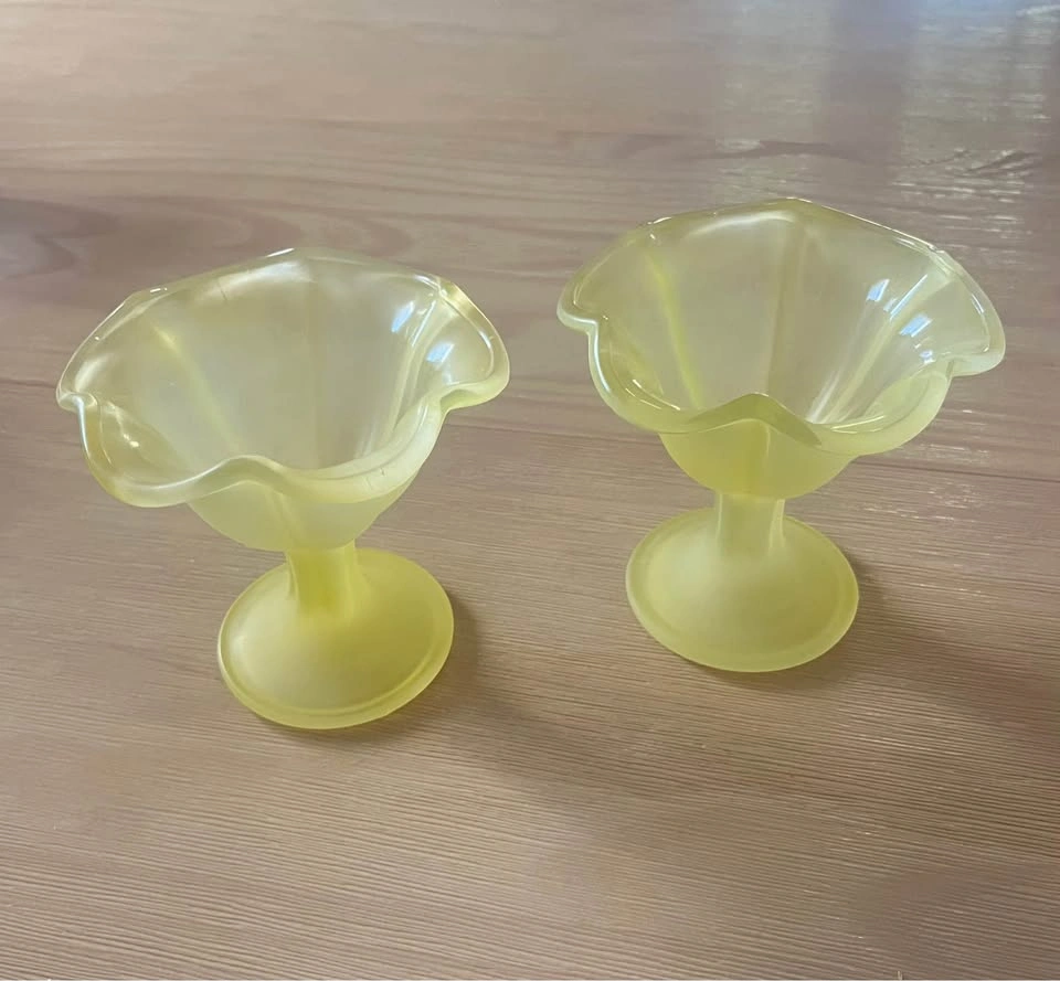 Vintage Libbey Frosted Glass Sundae Dishes Set of 6 - Pastel MCM - photo 4