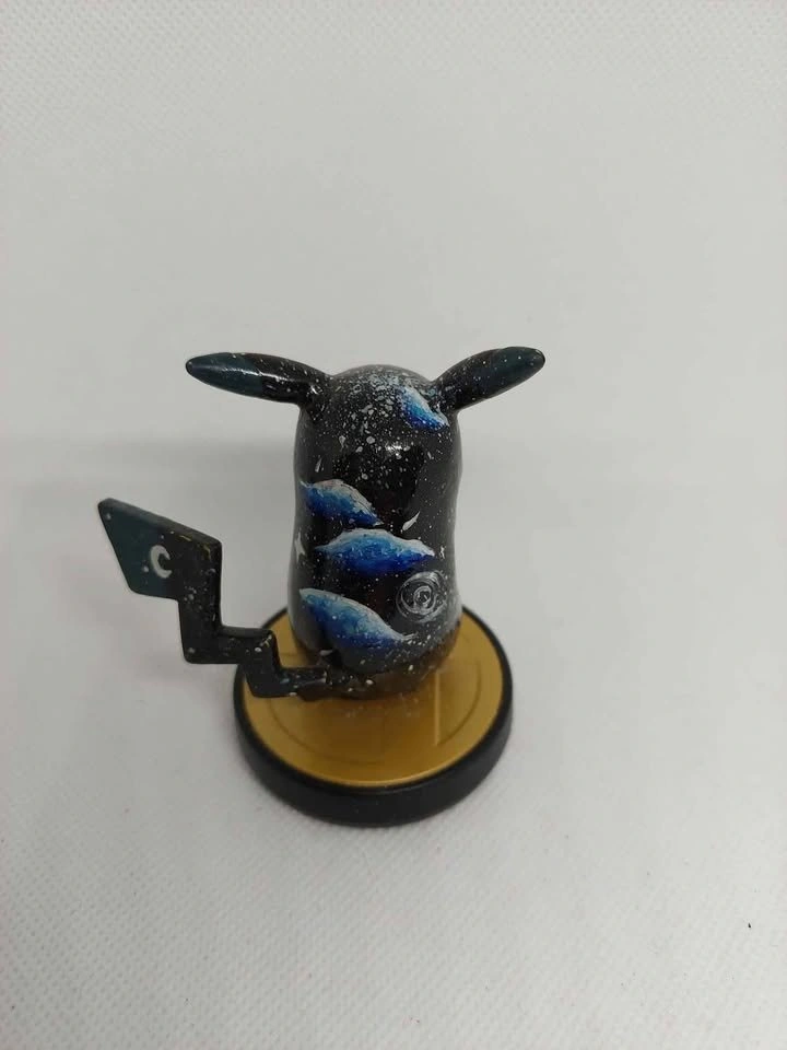 Emerald Cosmic Pikachu custom made amiibo figure - photo 3