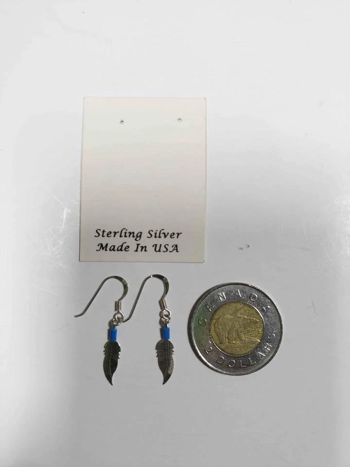 925 Sterling Silver feather earrings - photo 2