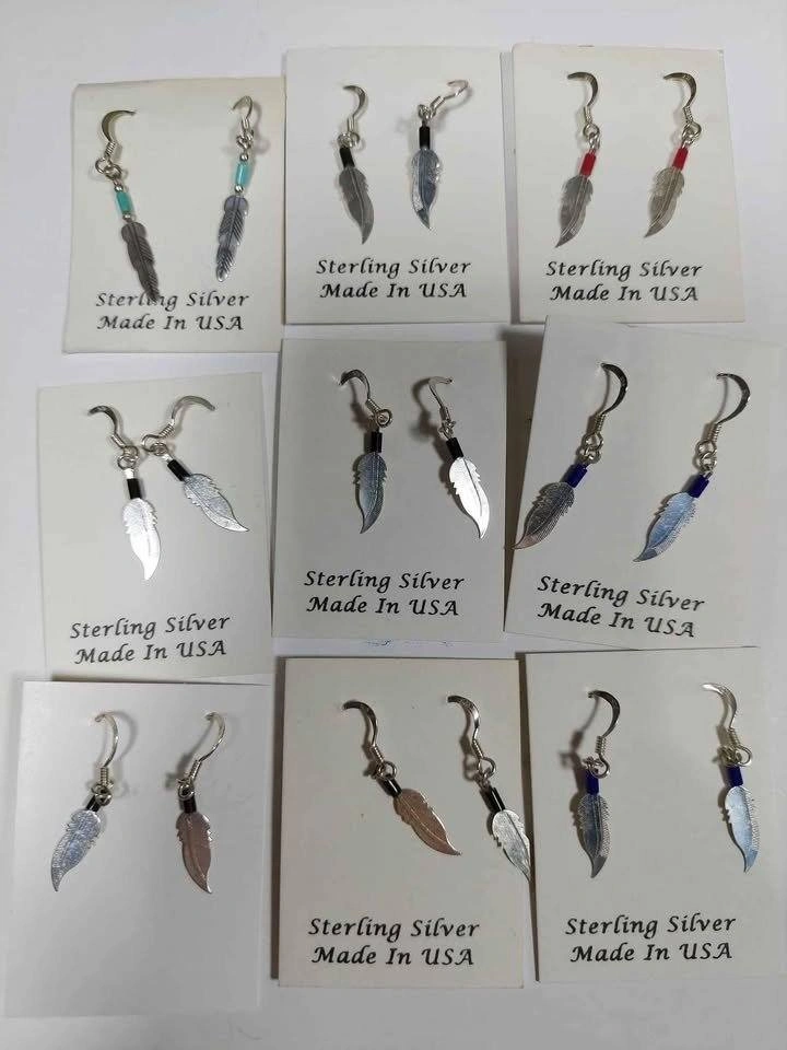 925 Sterling Silver feather earrings - photo 3