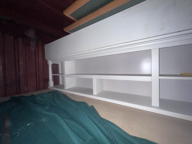 bed bookshelf/tv stand