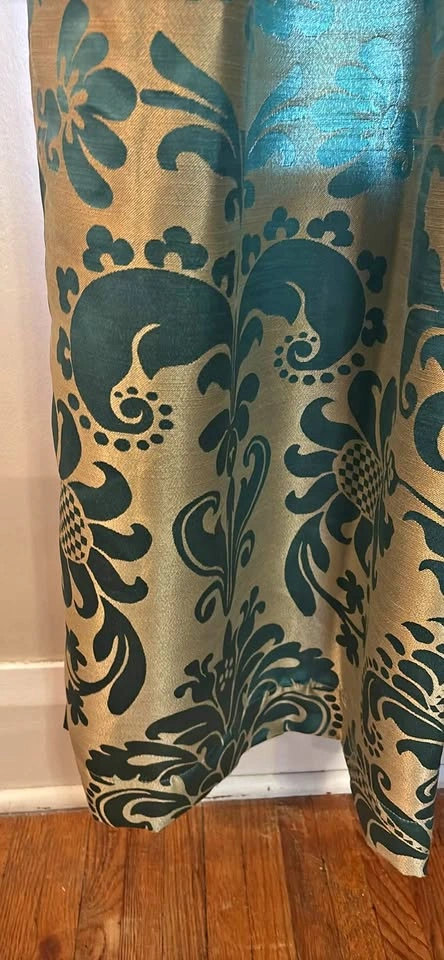 Pier 1 Green/Gold/Bronze Curtains - 2 panels
