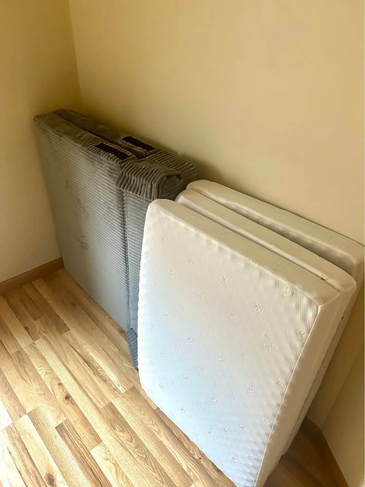 Grey Corduroy Twin XL Folding Mattress 80"x40"x4.5" - photo 3