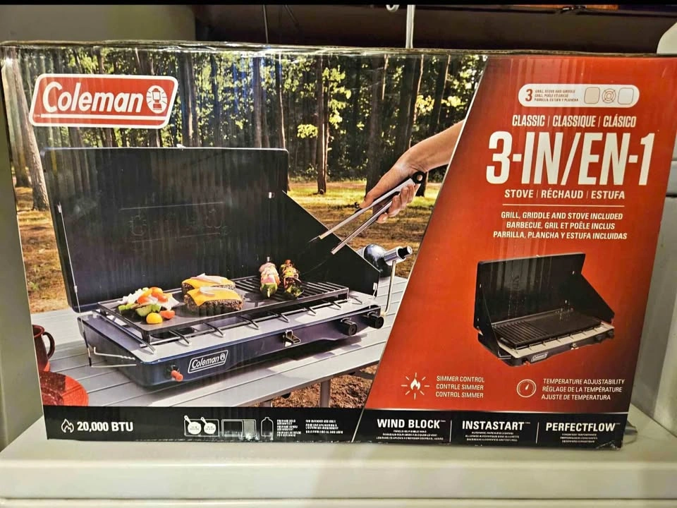 (NEVER OPENED) Coleman Classic 3-in-1  camping Stove