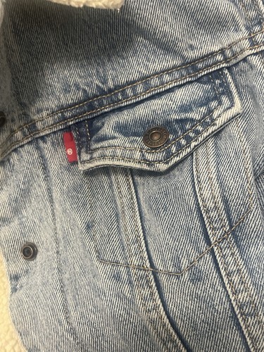 Levis Womens Light Blue Sherpa Lined Denim Jacket Small - photo 4
