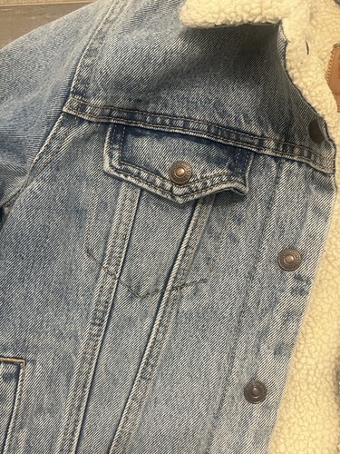 Levis Womens Light Blue Sherpa Lined Denim Jacket Small - photo 5