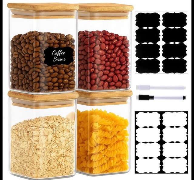 Glass Food Storage Containers with Bamboo Lids