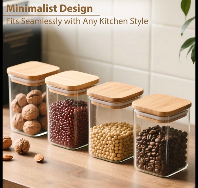 Glass Food Storage Containers with Bamboo Lids - photo 3