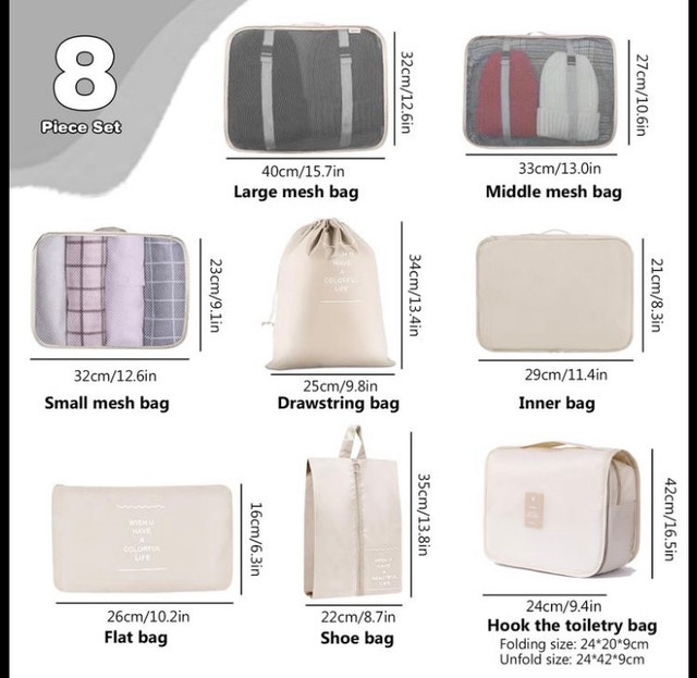 8-Piece Travel Packing Organizer Set - photo 2
