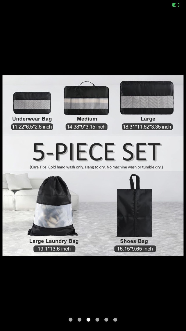 5-Piece Travel Packing Cube Set