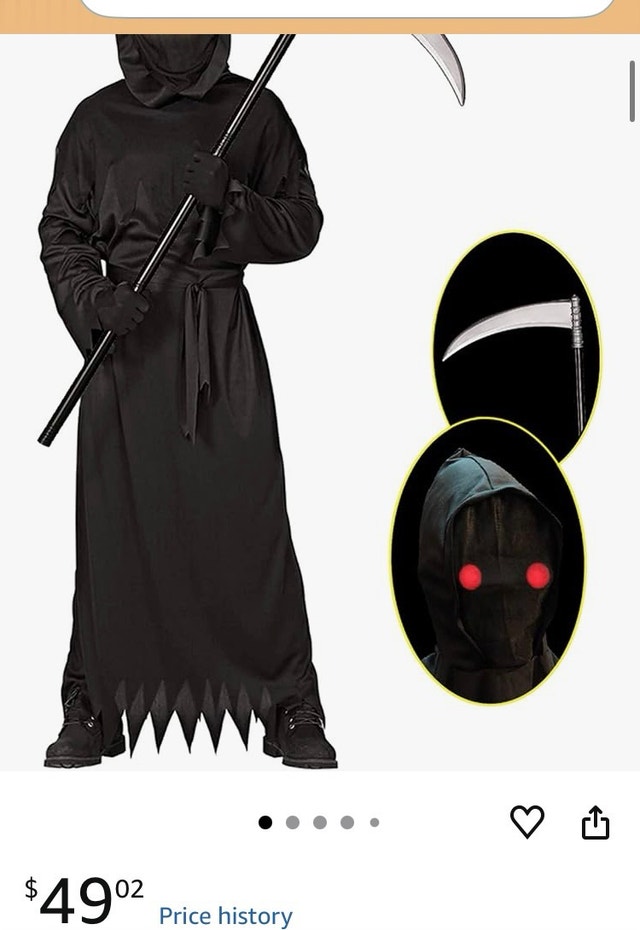 Adult Grim Reaper Halloween Costume Set - photo 2
