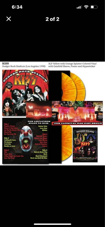 KISS Dodger Rock Stadium 3LP Psycho Circus Limited Edition - photo 4