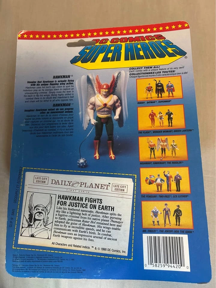1990 Toy Biz DC Comics Super Heroes Hawkman Figure - photo 3