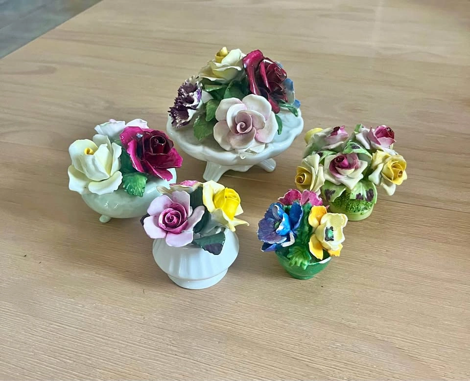Vintage English Bone China Floral Bouquets Lot of 5 - Radnor / S