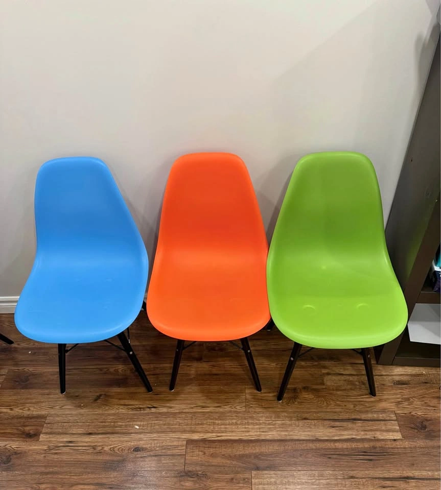 Eames Style Plastic Chairs – 30 Available (Blue, Orange & Green)