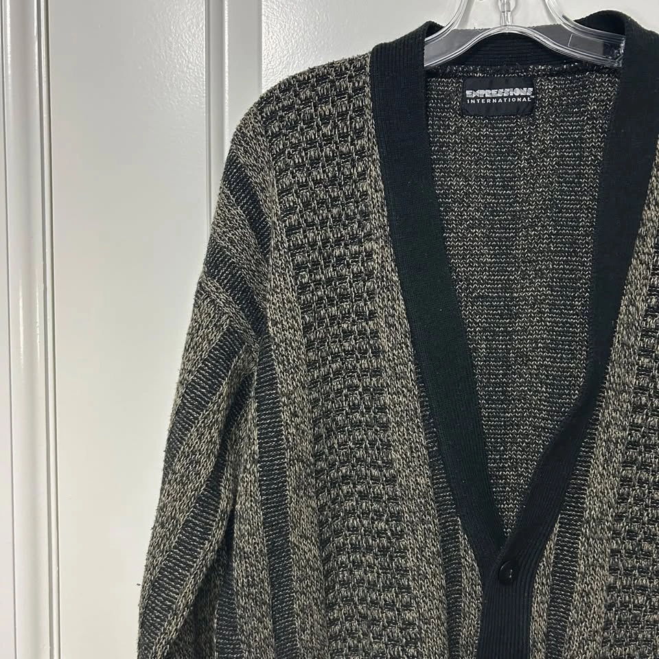 Expressions International Black & Grey Marled Knit Cardigan - photo 2