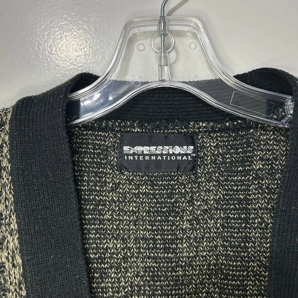 Expressions International Black & Grey Marled Knit Cardigan - photo 4