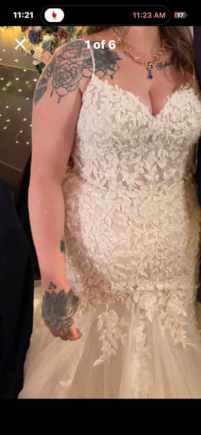 Sophia Tolli Wedding Dress Size 16 + Cathedral Veil