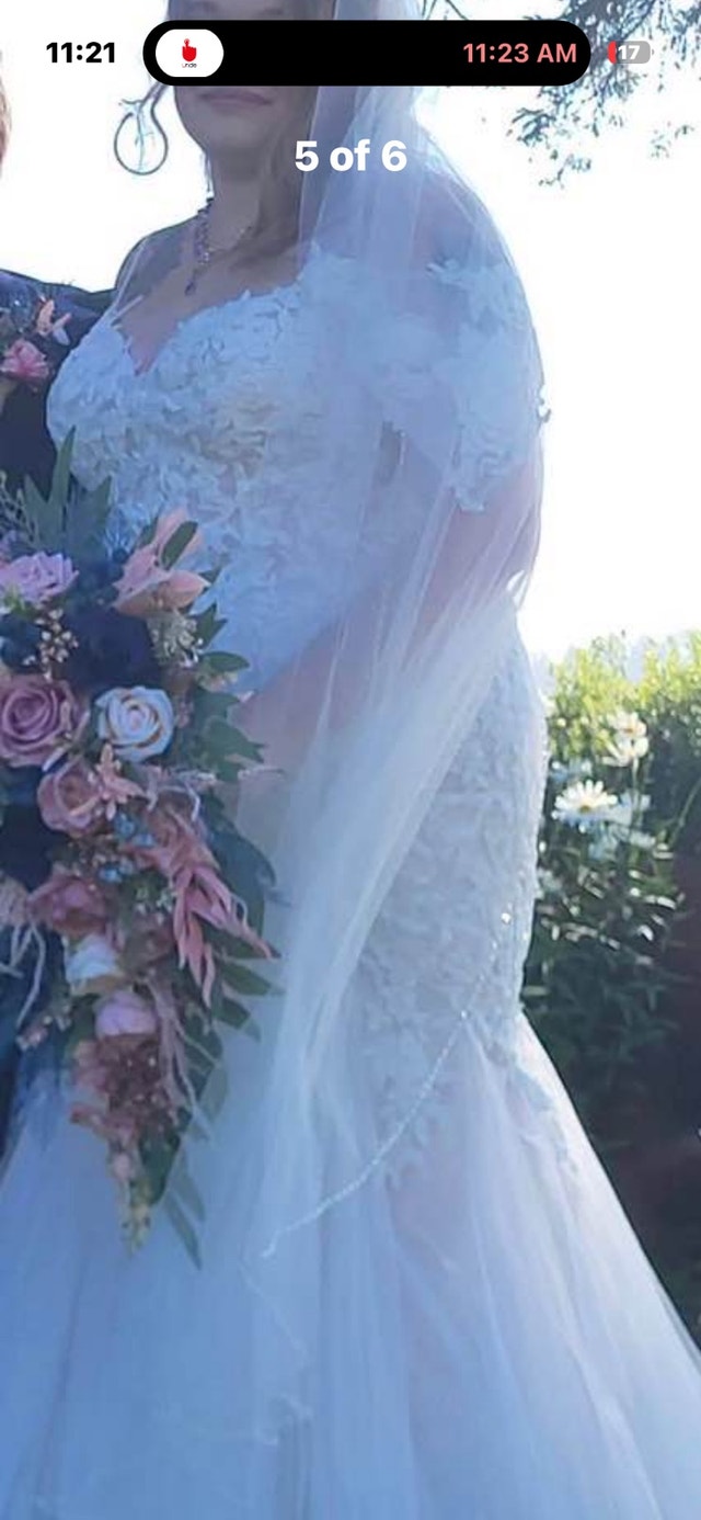 Sophia Tolli Wedding Dress Size 16 + Cathedral Veil - photo 5