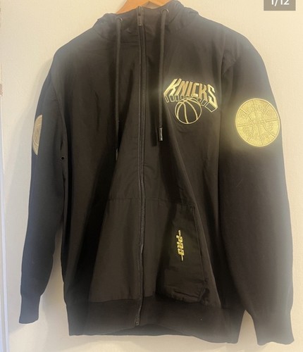 New York Knicks Gold Black Bomber Jacket Pro Standard