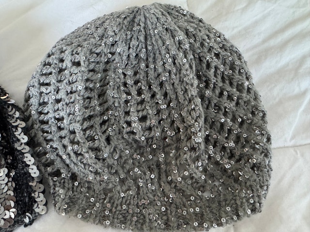 2 Brand New Ladies Winter Bennie Hats, silver in colour NEW - photo 4