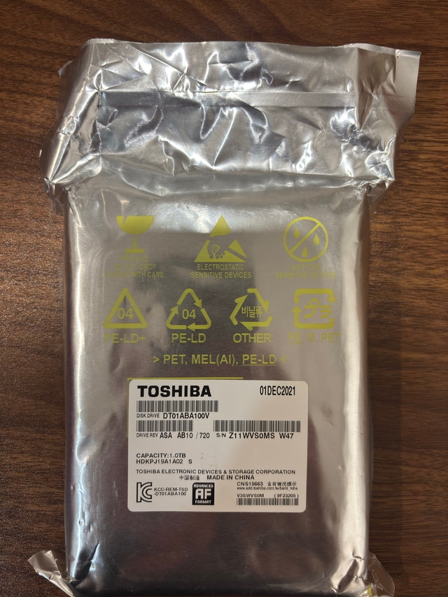 Toshiba 1TB Internal Hard Drive