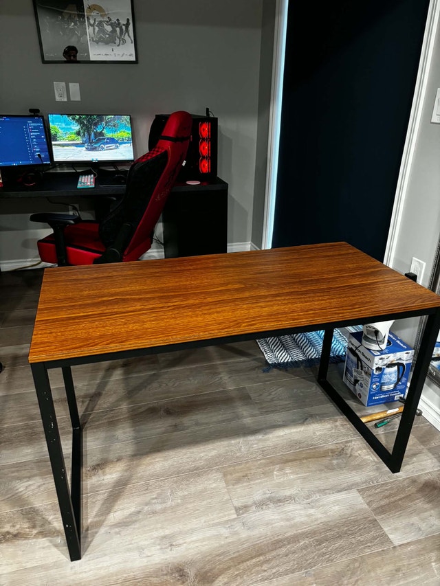 Industrial Desk with Wood Finish Top