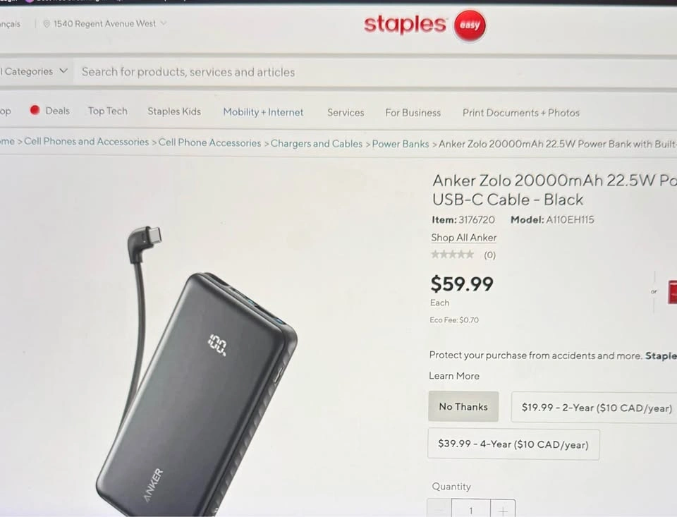NEW Anker 20000mAh Power Bank with Built-In USB-C Cable - photo 3
