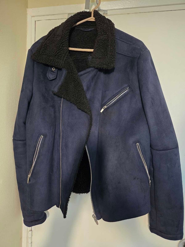 Zara Man Faux Suede Biker Jacket