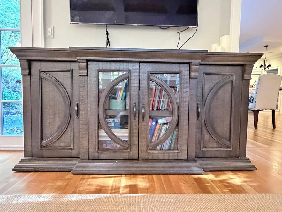 Rustic Wood 4-Door Sideboard Media Console