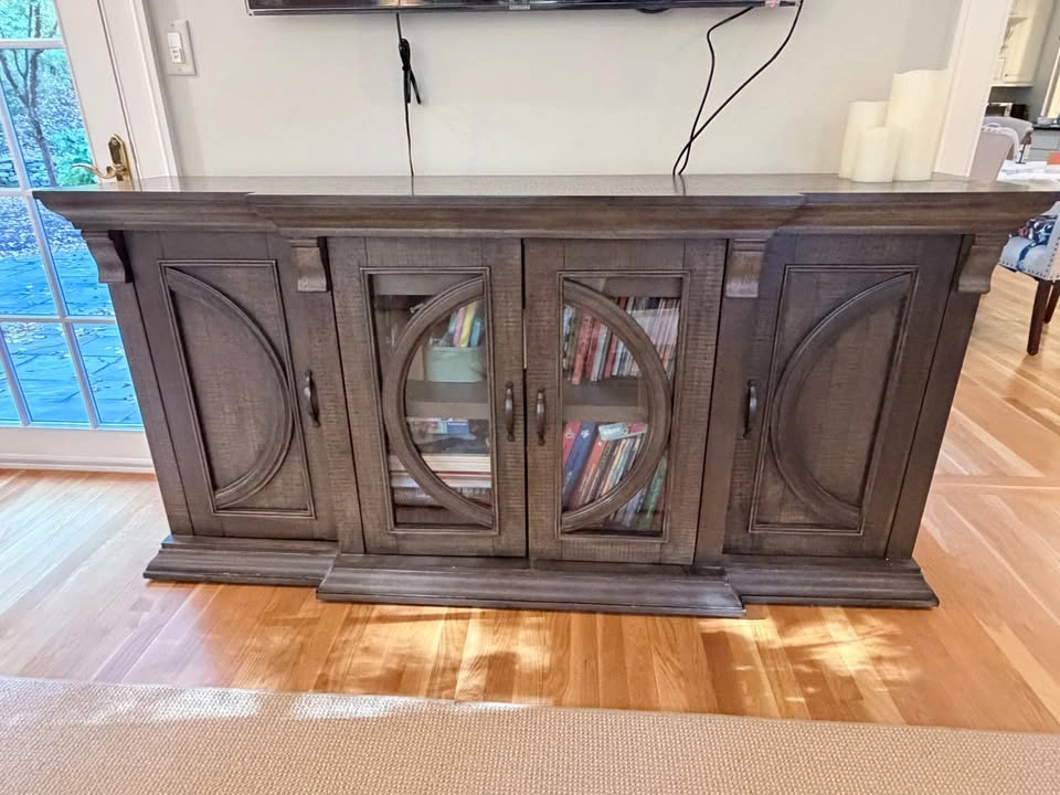 Rustic Wood 4-Door Sideboard Media Console - photo 2
