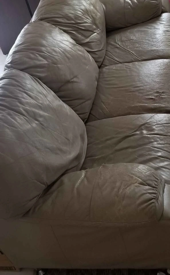 Used Leather Sofa and Loveseat Set - photo 2
