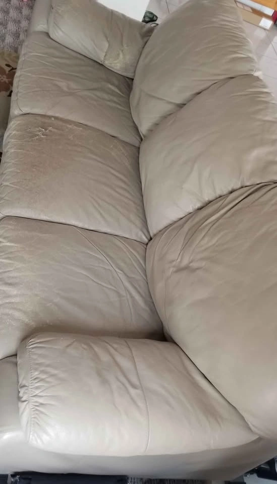 Used Leather Sofa and Loveseat Set - photo 3