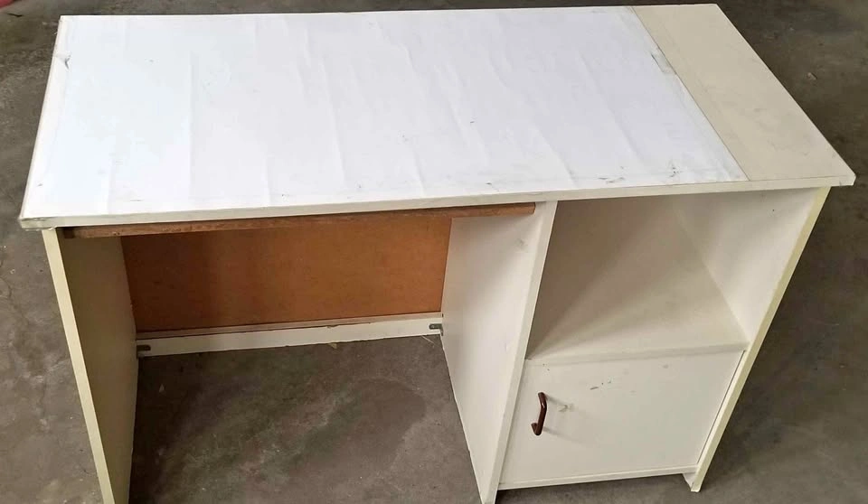 White Desk with Storage Cabinet