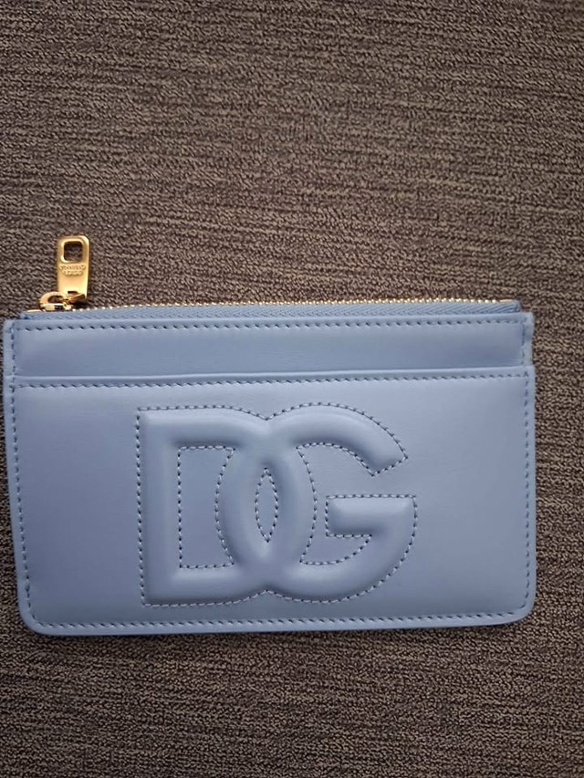 New Dolce & Gabbana Blue Medium 'DG' Logo Card Holder