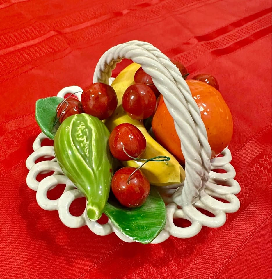 Vintage Italian Ceramic Fruit Basket