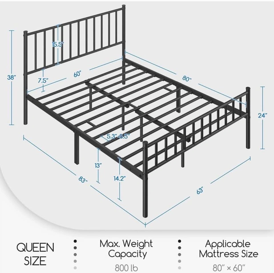 Queen Bed + Like-New Mattress + 2 IKEA Nightstands - photo 3