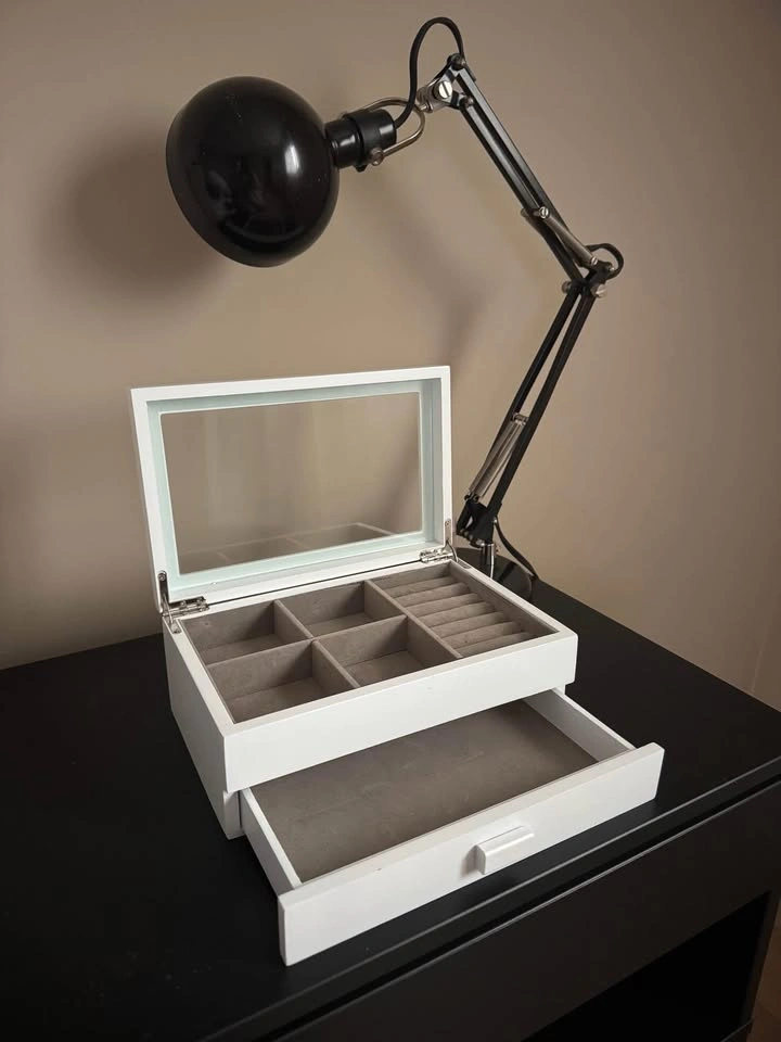 🤍 Zara Home Jewelry Box – White Wood with Glass Lid - photo 2