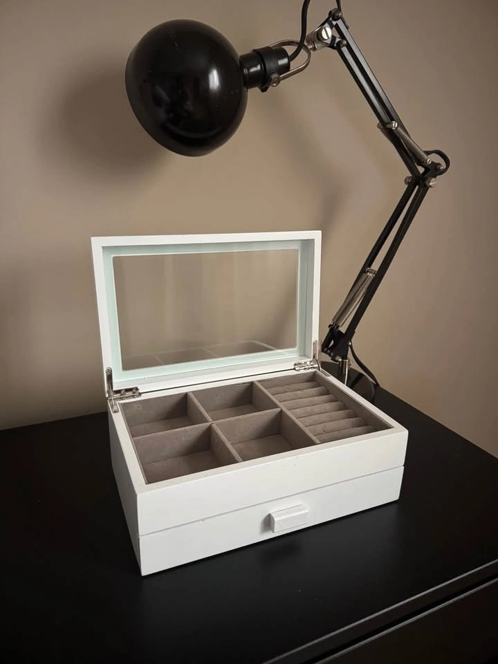 🤍 Zara Home Jewelry Box – White Wood with Glass Lid - photo 3