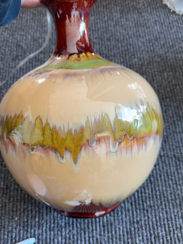 Vintage Signed Studio Pottery Table Lamp