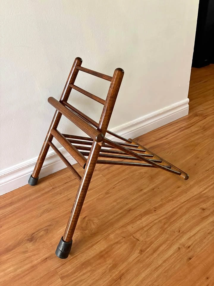 Vintage Mid-Century Wooden Gout Stool - Adjustable Leg Rest