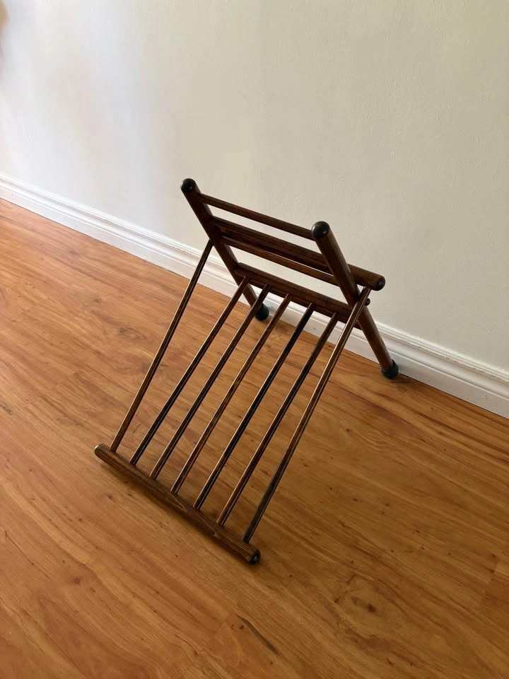 Vintage Mid-Century Wooden Gout Stool - Adjustable Leg Rest - photo 3